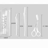 3Pcs Eyebrow Razor Set Facial Hair Remover Dermaplaning Shaving Tool Kit - Clear eyebrow*2+ Scissor comb - Extra Image