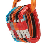 25KN Screwgate Locking Rock Climbing Carabiner Clip Aluminum D Ring Hook Buckle - Orange - Side View