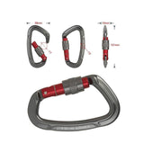 25KN Screwgate Locking Rock Climbing Carabiner Clip Aluminum D Ring Hook Buckle - Orange - Top-Down View