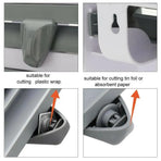4In1 Wall Mount Kitchen Holder Foil Towel Roll Cling Wrap Rack Dispenser Cutter - Grey