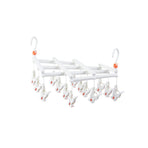 Plastic Socks Drying Rack Multi Clip Clothes Hanger Laundry Organizer Holder - White