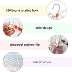 Plastic Socks Drying Rack Multi Clip Clothes Hanger Laundry Organizer Holder - White