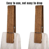 Wooden Towel Clip Underwear Clip Bathroom Wooden Clips for Towel and Laundry Use - Close-Up Angle