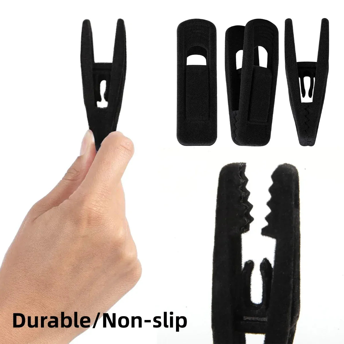 Clothes Drying Clips 20 Pack Velvet Flocking Trouser Pegs Hanger Grip Clamp Set - Beige