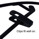 Clothes Drying Clips 20 Pack Velvet Flocking Trouser Pegs Hanger Grip Clamp Set - Black - Close-Up Angle