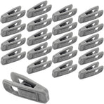 Clothes Drying Clips 20 Pack Velvet Flocking Trouser Pegs Hanger Grip Clamp Set - Grey
