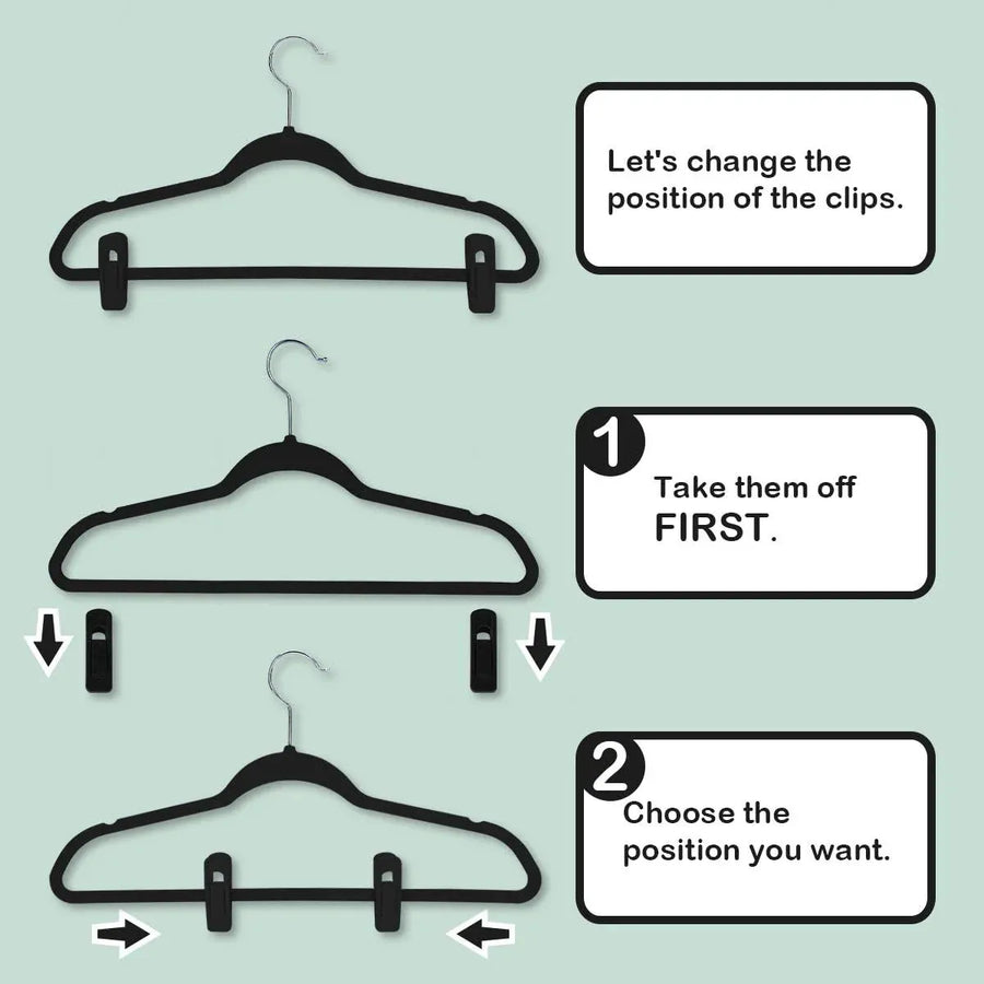 Clothes Drying Clips 20 Pack Velvet Flocking Trouser Pegs Hanger Grip Clamp Set - Grey