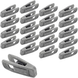 Clothes Drying Clips 20 Pack Velvet Flocking Trouser Pegs Hanger Grip Clamp Set - Grey - Close-Up Angle