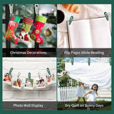 24pcs Clothes Pegs with Storage Basket Laundry Sock Clips Non Slip Drying Hanger - Green - Top-Down View