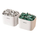 24pcs Clothes Pegs with Storage Basket Laundry Sock Clips Non Slip Drying Hanger - White - Front View