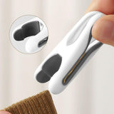 24pcs Clothes Pegs with Storage Basket Laundry Sock Clips Non Slip Drying Hanger - White - 45-Degree Angle