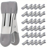 30pcs Multi Functional Stainless Steel Clothes Drying Clips Windproof Clips - Front View
