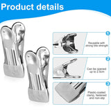 30pcs Multi Functional Stainless Steel Clothes Drying Clips Windproof Clips - Top-Down View