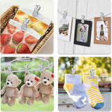 30pcs Multi Functional Stainless Steel Clothes Drying Clips Windproof Clips - 45-Degree Angle