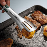 3pcs Stainless Steel Food Holders Kitchen Grill Steak Food Holder Cooking Tools - Low Angle