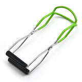 Stainless Steel Canning Jar Lifter Anti-Slip Lifting Tongs Gripper Anti-scalding - Green - Close-Up Angle