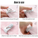 10/20pcs Quilt Retainer Cover Clips Invisible Needle-Free Thumb Buckle Bedding - Pink+Green-20PCS - Top-Down View