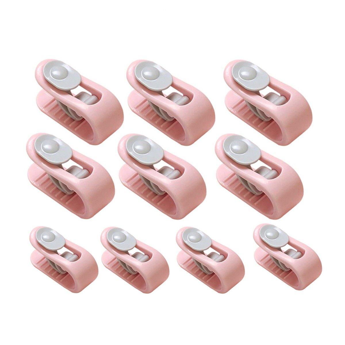10/20pcs Quilt Retainer Cover Clips Invisible Needle-Free Thumb Buckle Bedding - Pink+Green-20PCS