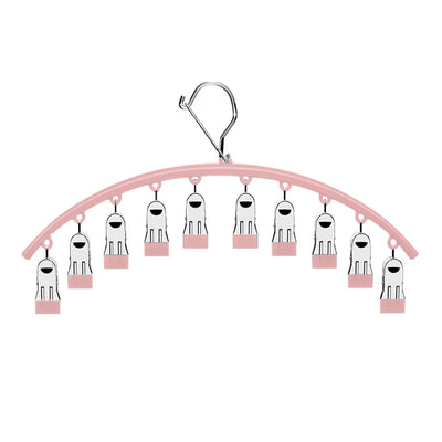 3PCS Windproof Clothes Drying Rack Balcony Hanger Pantyhose Underwear Clips - Pink