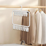 Clothes Rack Plastic Household Drying Hangers Non-Slip Storage Clip Organiser - Extra Image