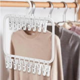 Clothes Rack Plastic Household Drying Hangers Non-Slip Storage Clip Organiser - Extra Image