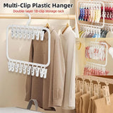 Clothes Rack Plastic Household Drying Hangers Non-Slip Storage Clip Organiser - Extra Image