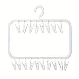 Clothes Rack Plastic Household Drying Hangers Non-Slip Storage Clip Organiser - Front View