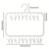 Clothes Rack Plastic Household Drying Hangers Non-Slip Storage Clip Organiser - Side View
