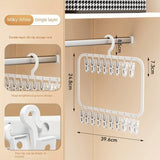 Clothes Rack Plastic Household Drying Hangers Non-Slip Storage Clip Organiser - Top-Down View