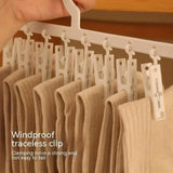 Clothes Rack Plastic Household Drying Hangers Non-Slip Storage Clip Organiser - 45-Degree Angle