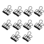 Solid Color Hollow Out Swallowtail Metal Binder Bookmark Clips Office Supplies - Black