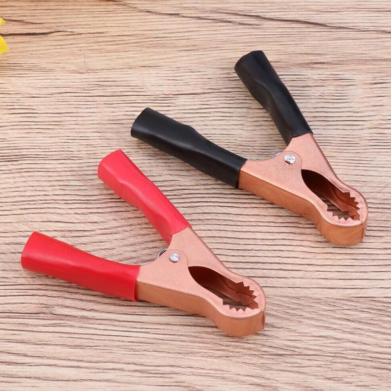 2/4/6Pairs Car Battery Tongs Cable Alligator Electrical Measured Clip Clamp Tool - 4pcs (2black+2red)