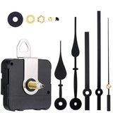 12Pcs Wall Clock Quartz Movement Motor Mechanism Long Spindle Hands Repair Kit - 45-Degree Angle