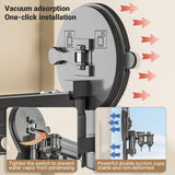 2/3/4-Bar Adjustable Foldable Retractable Clothes Drying Rack Suction Cup Hanger - One Fold And Two Sections - Top-Down View