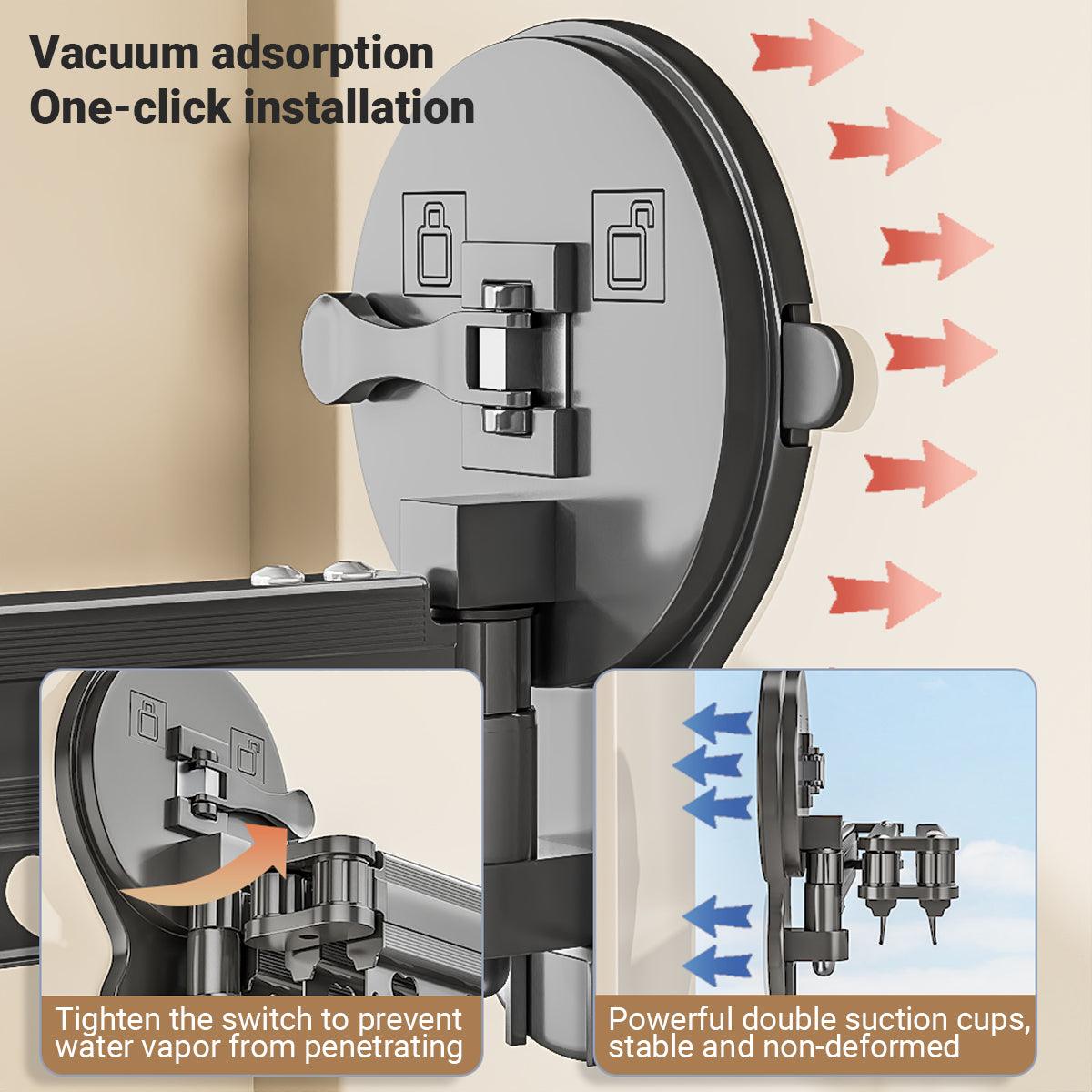 2/3/4-Bar Adjustable Foldable Retractable Clothes Drying Rack Suction Cup Hanger - Two Fold And Three Sections