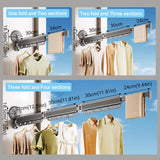 2/3/4-Bar Adjustable Foldable Retractable Clothes Drying Rack Suction Cup Hanger - Two Fold And Three Sections - 45-Degree Angle