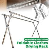 Floor Standing Folding Clothes Drying Rack Extendable 150-240cm