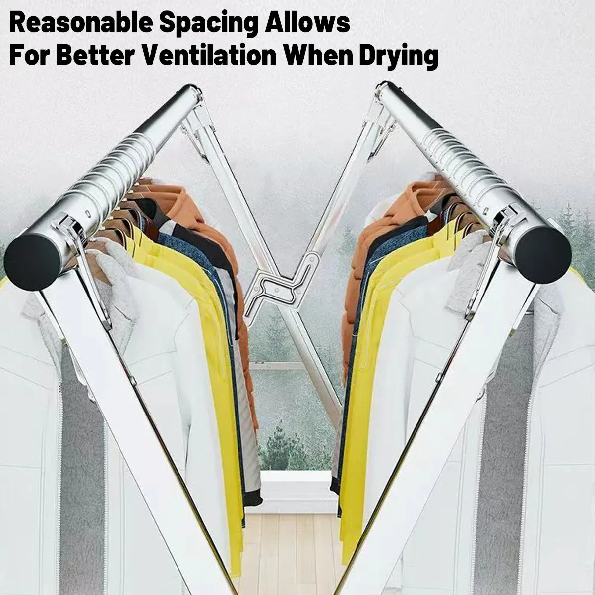 Floor Standing Folding Clothes Drying Rack Extendable 150-240cm