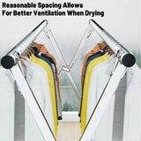 Floor Standing Folding Clothes Drying Rack Extendable 150-240cm - Rear View
