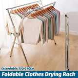 Floor Standing Folding Clothes Drying Rack Extendable 150-240cm - Extra Image