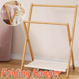 Folding Clothes Hanger Indoor Floor Bedroom Garment Rack Simple Hanging Stand