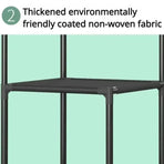 1-Piece Corner Clothes Rack with Shelves and Hooks, Black