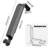 Folding Behind the Door Hook Hanger Clothes Hat Hanger Wall Mounted Organizer - Grey - Top-Down View