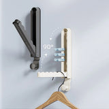 Folding Behind the Door Hook Hanger Clothes Hat Hanger Wall Mounted Organizer - Grey - Rear View