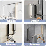 Folding Behind the Door Hook Hanger Clothes Hat Hanger Wall Mounted Organizer - Grey - Close-Up Angle