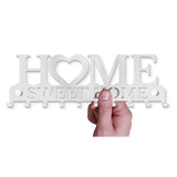 Retro Metal Iron Wall Hanging Mounted 10 Key Hooks Storage Holder Hook Rack - Black - Side View