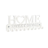 Retro Metal Iron Wall Hanging Mounted 10 Key Hooks Storage Holder Hook Rack - Black - Close-Up Angle