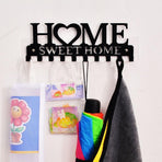 Retro Metal Iron Wall Hanging Mounted 10 Key Hooks Storage Holder Hook Rack - White