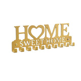 Retro Metal Iron Wall Hanging Mounted 10 Key Hooks Storage Holder Hook Rack - White - Low Angle