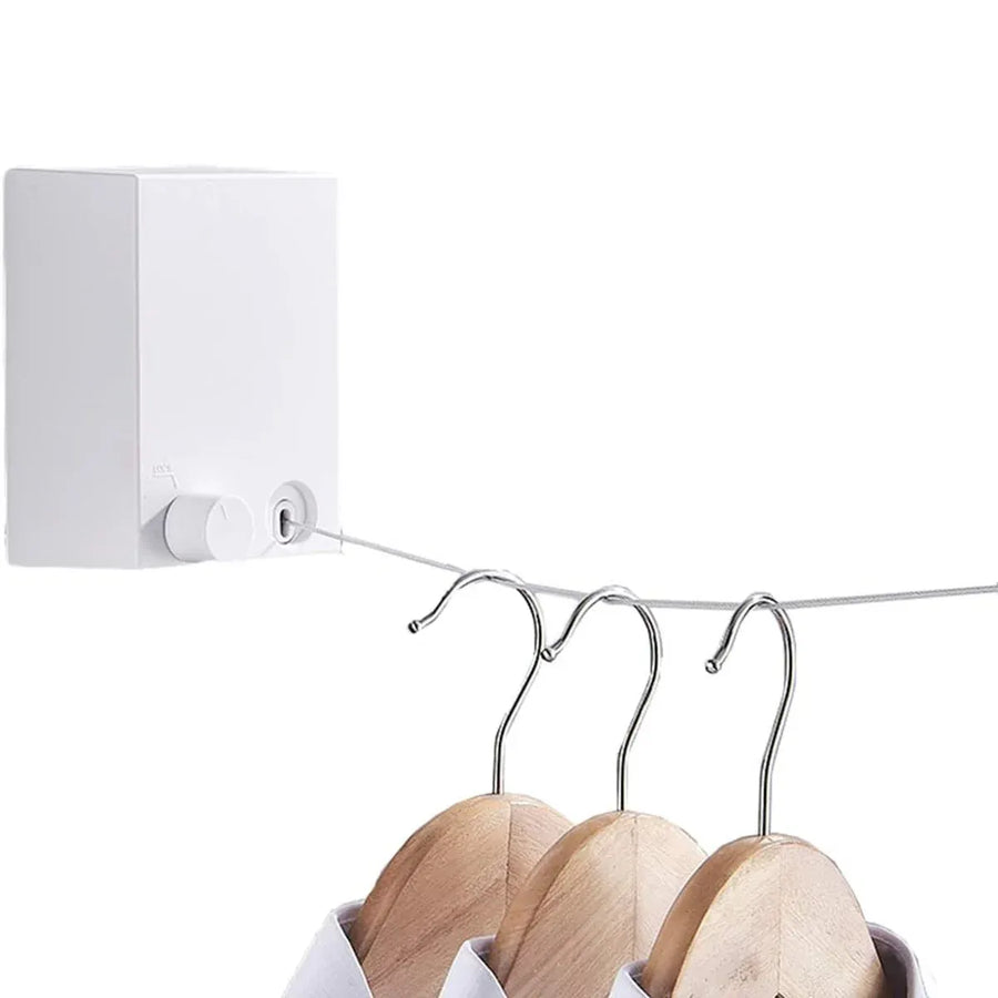 Invisible Clothesline Indoor No Drill Retractable 4.2m Space Saving High Quality - Black